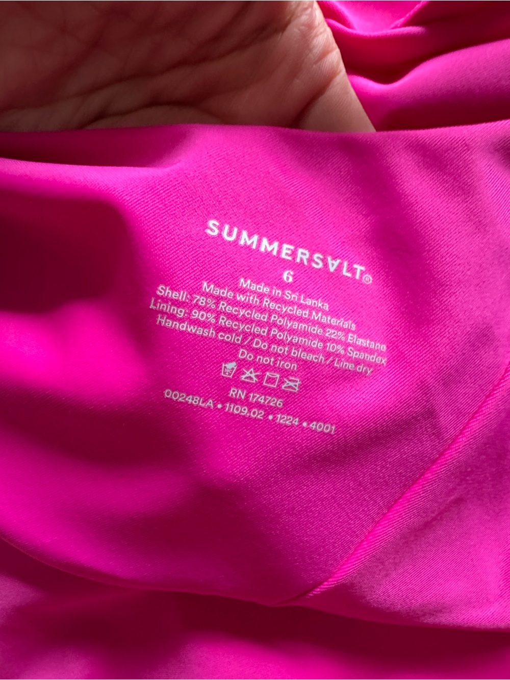 Summersalt NWT One-Shoulder Fuchsia Ruched Swimsuit - Picture 8 of 10